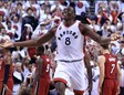 Biyombo celebra el triunfo tras hacer un gran partido