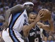 Tony Parker, que intenta superar a Randolph, resultó decisivo en el Grizzlies-Spurs